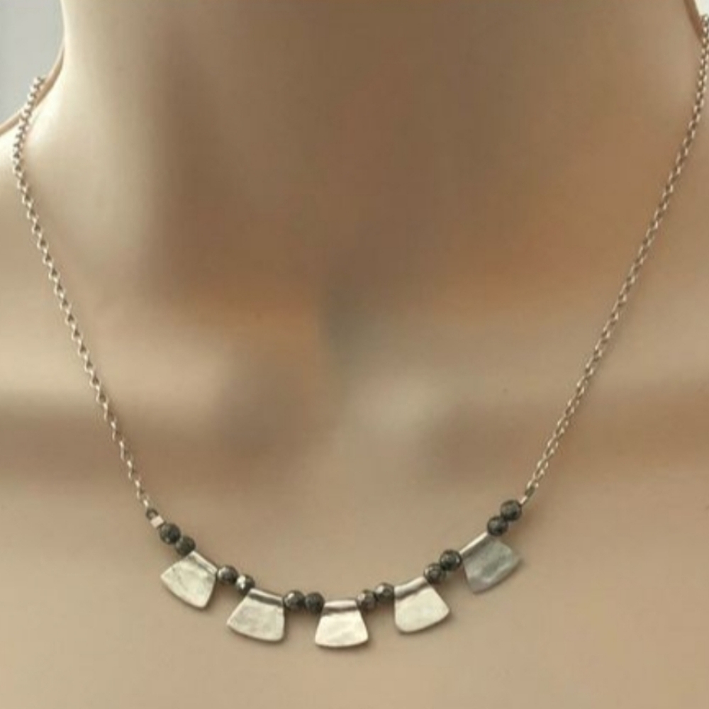 SILPADA Sterling Silver 'Patterned Pyrite' Necklace, Item #N3304
